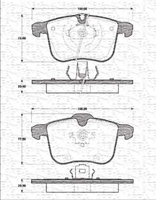 MAGNETI MARELLI 363702161282 -  Комплект тормозных колодок, дисковый тормоз